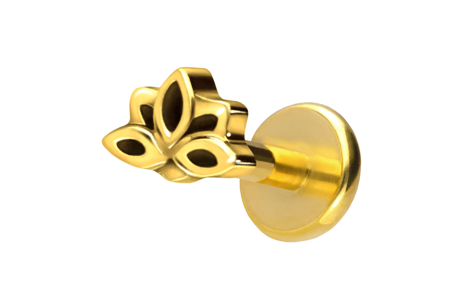 Titan Labret Piercing mit Push Fit LOTUSBLÜTE